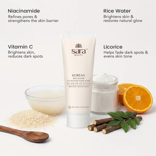 Sara - Korean Rice Water D-tan Even Tone Mask