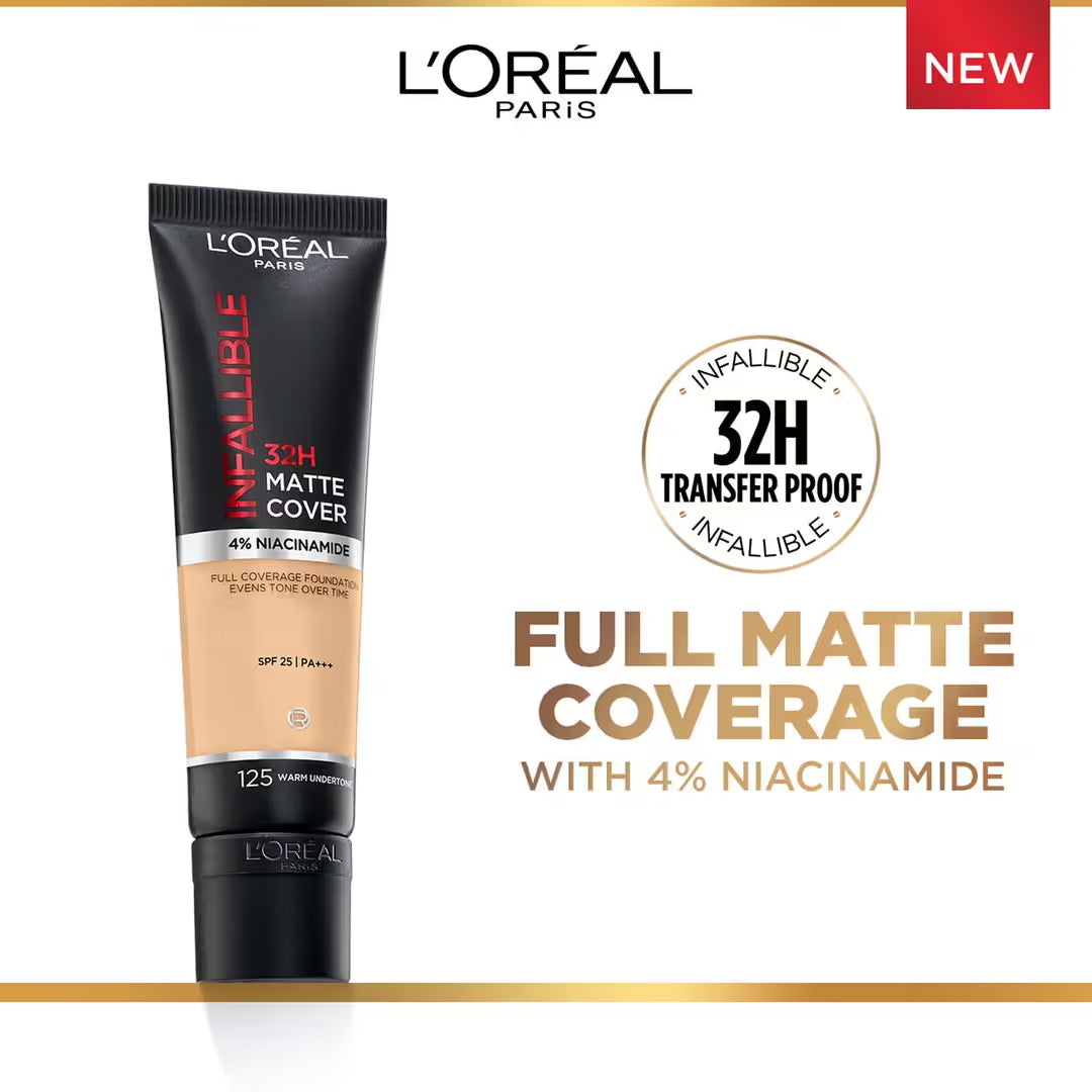 Loreal Paris - Infaliable 32H Matte Cover Full Coverage Foundation SPF 25 PA +++(30ML)