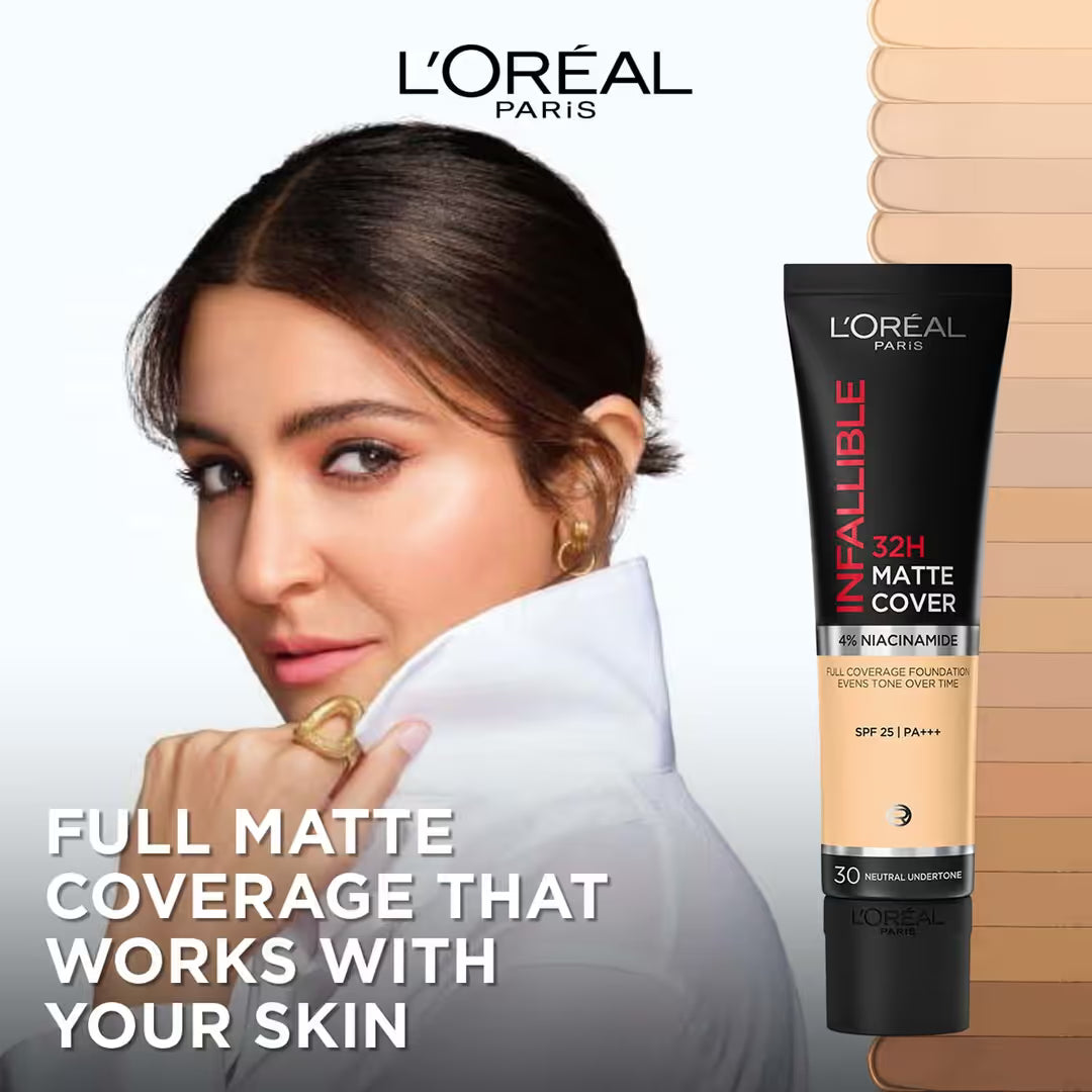 Loreal Paris - Infaliable 32H Matte Cover Full Coverage Foundation SPF 25 PA +++(30ML)