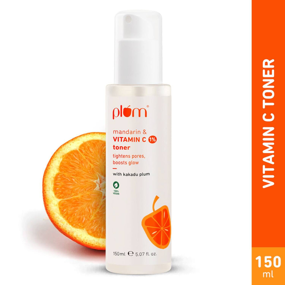 Plum 1% Vitamin C Toner with Mandarin & Kakadu Plum Reduce Dark Spots Boosts Glow All Skin (150 ml)