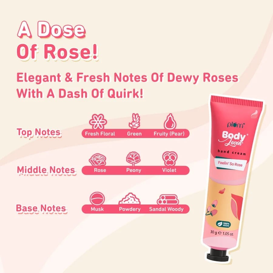 Plum - Body Lovin Hand Cream Feelin' So Rose (30g)