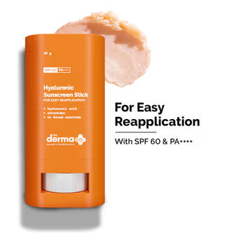 The Derma - HYALURONIC SUNSCREEN STICK WITH SPF 60 AND PA ++++FOR EASY REAPPLICATION (20G)