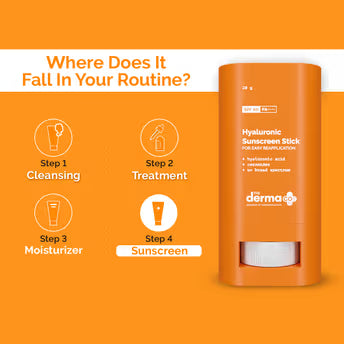 The Derma - HYALURONIC SUNSCREEN STICK WITH SPF 60 AND PA ++++FOR EASY REAPPLICATION (20G)