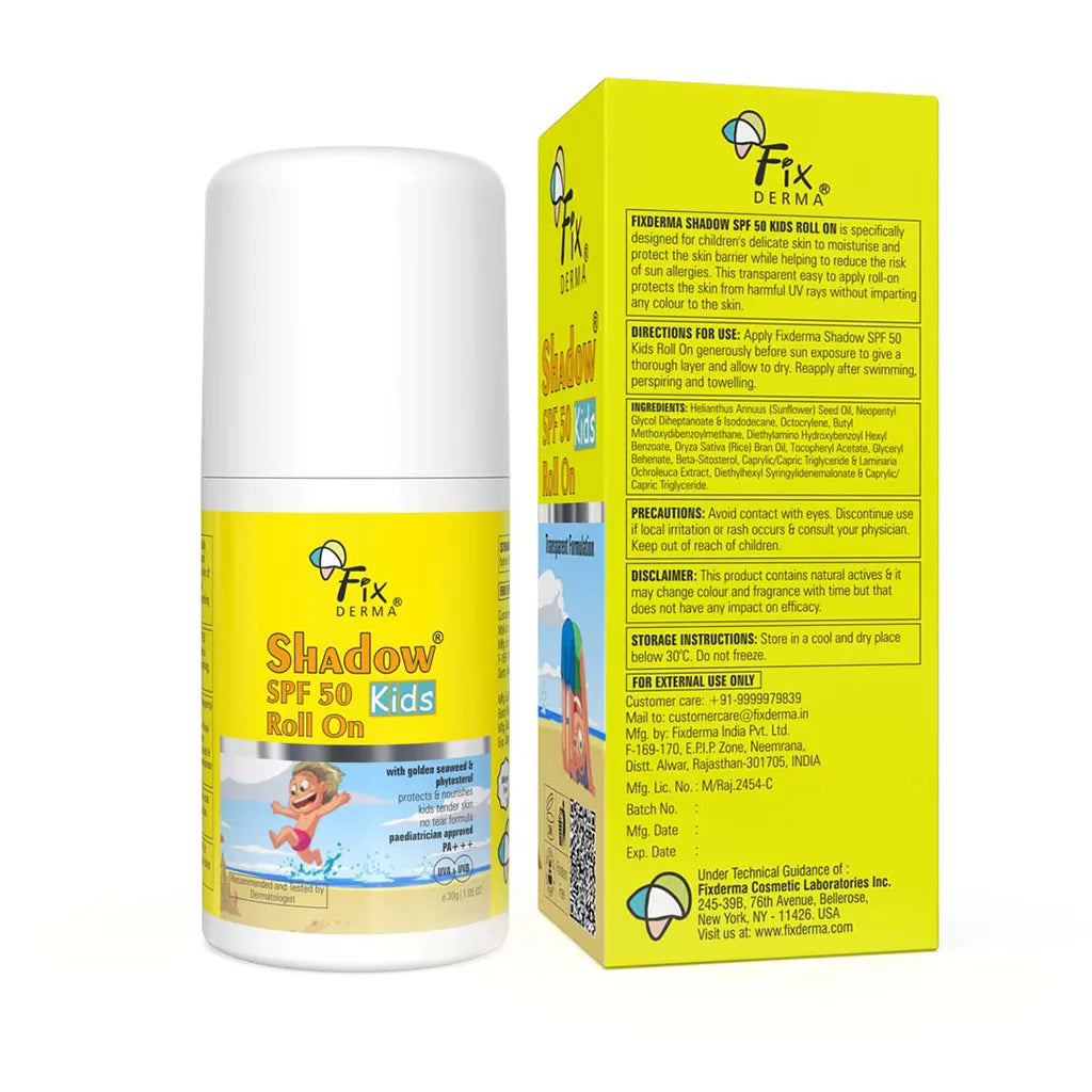 Fix Derma - Shadow Roll On Sunscreen For Kids SPF 50 (30g)
