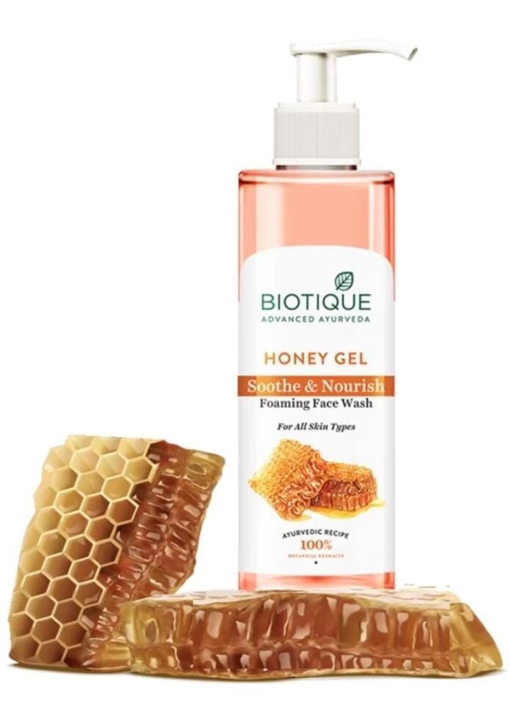 Biotique - Honey Gel Soothe & Nourish Foaming Face Wash For All Skin Types (200mL)