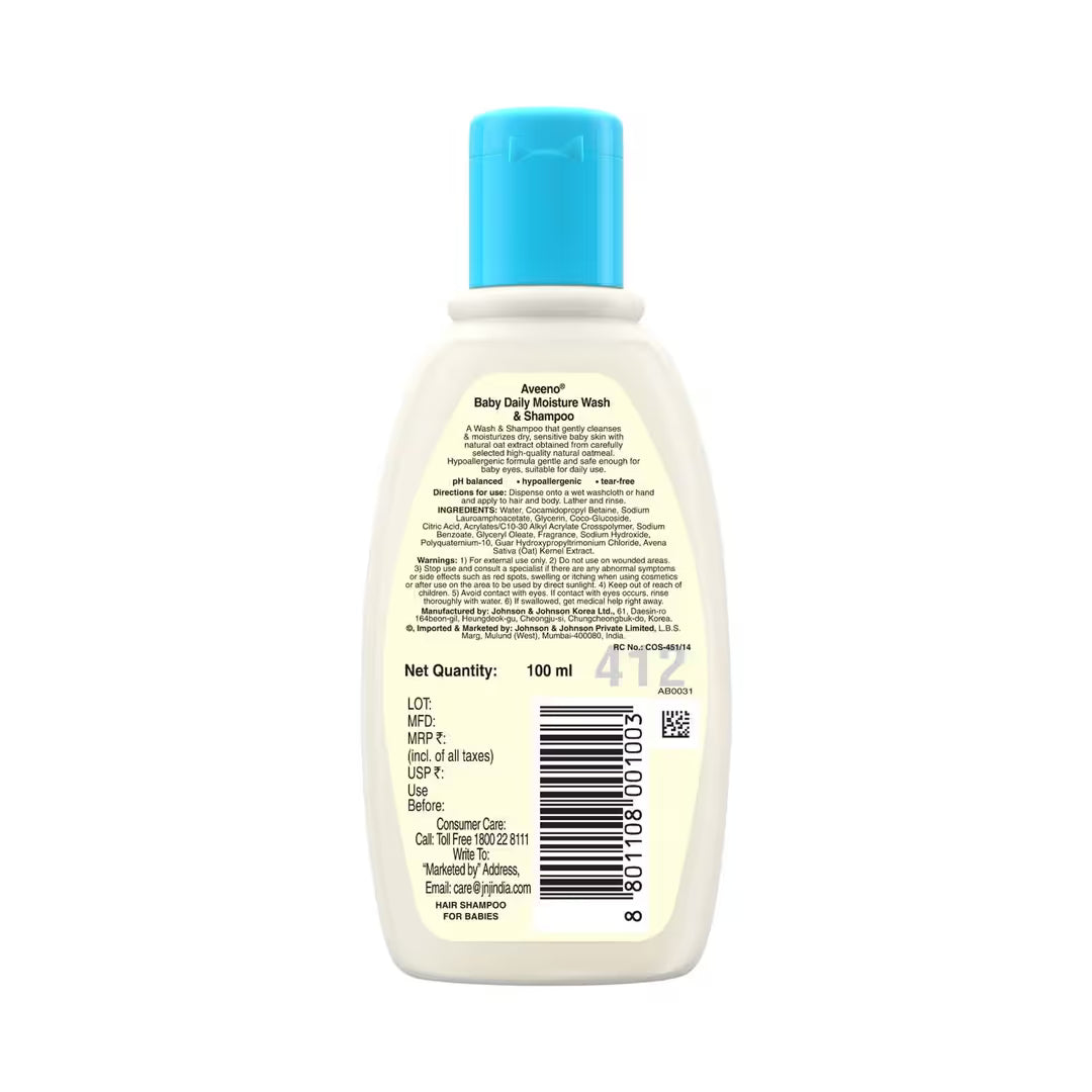 Aveeno – Baby Daily Moisture Wash & Shampoo (100ml)