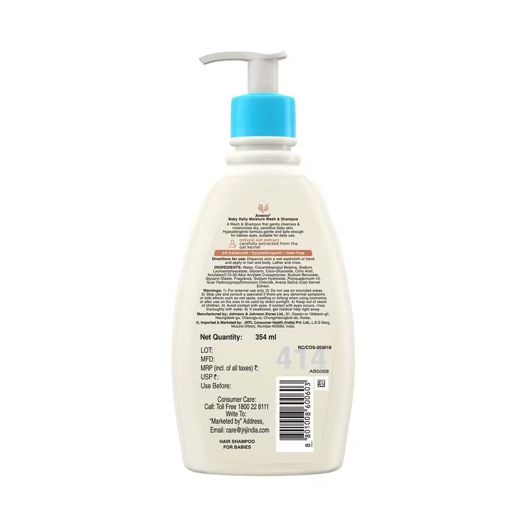 Aveeno – Baby Daily Moisture Wash & Shampoo (354ml)