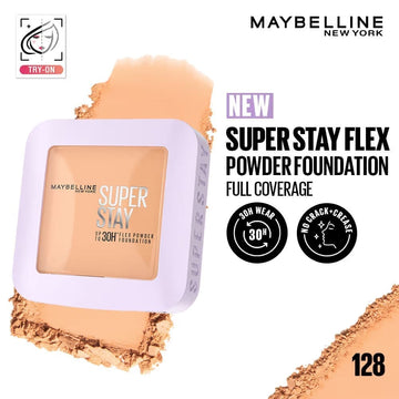 Maybelline New York - Super Stay Flex Powder Foundation Compact-30H Full Cover-for Oily Skin (9g)