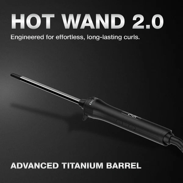 Ikonic Professional - Hot Wand 2.0 Titanium Barrel For Tight Skinny Curls (10MM)