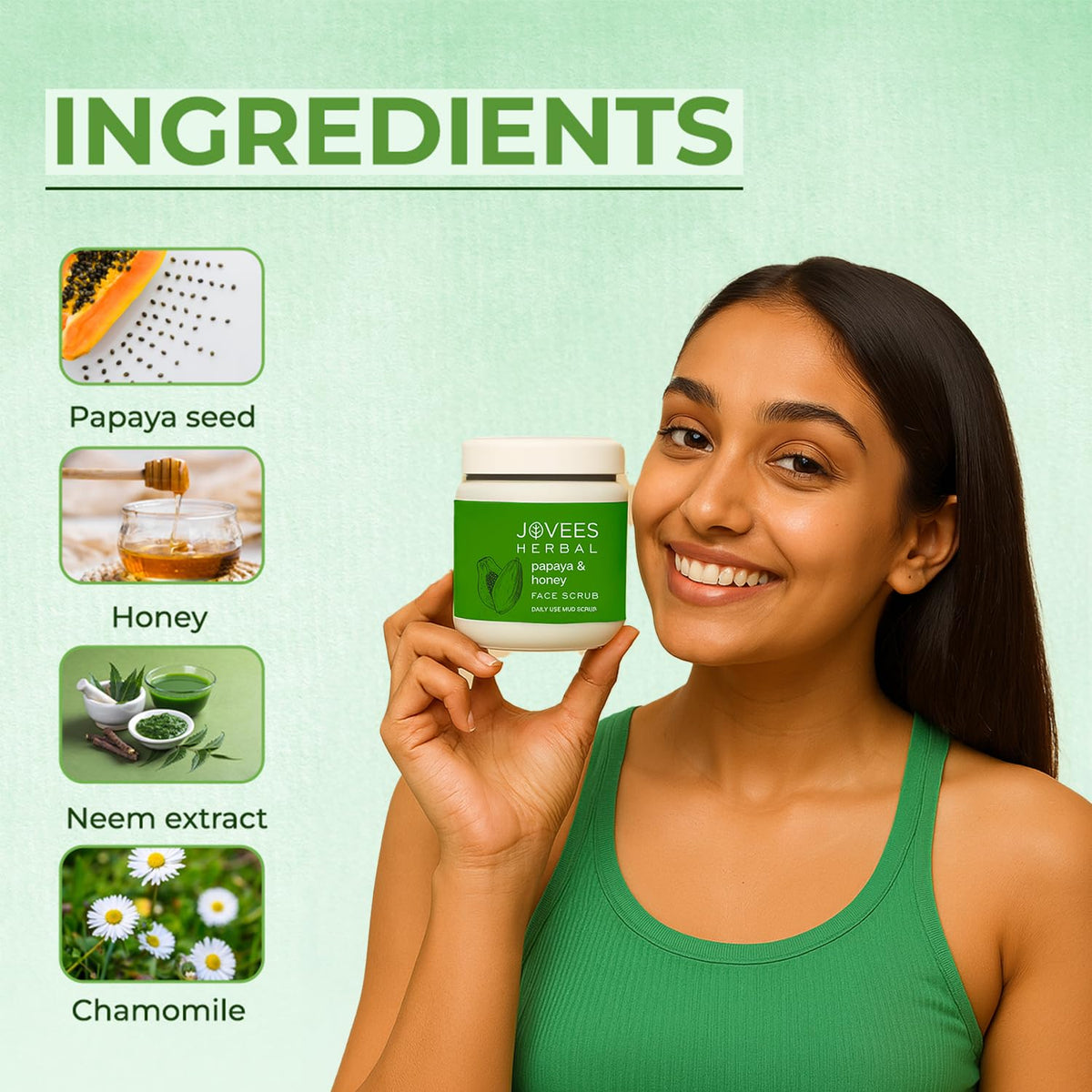 Jovees - Papaya & Honey Face Scrub (400gm)
