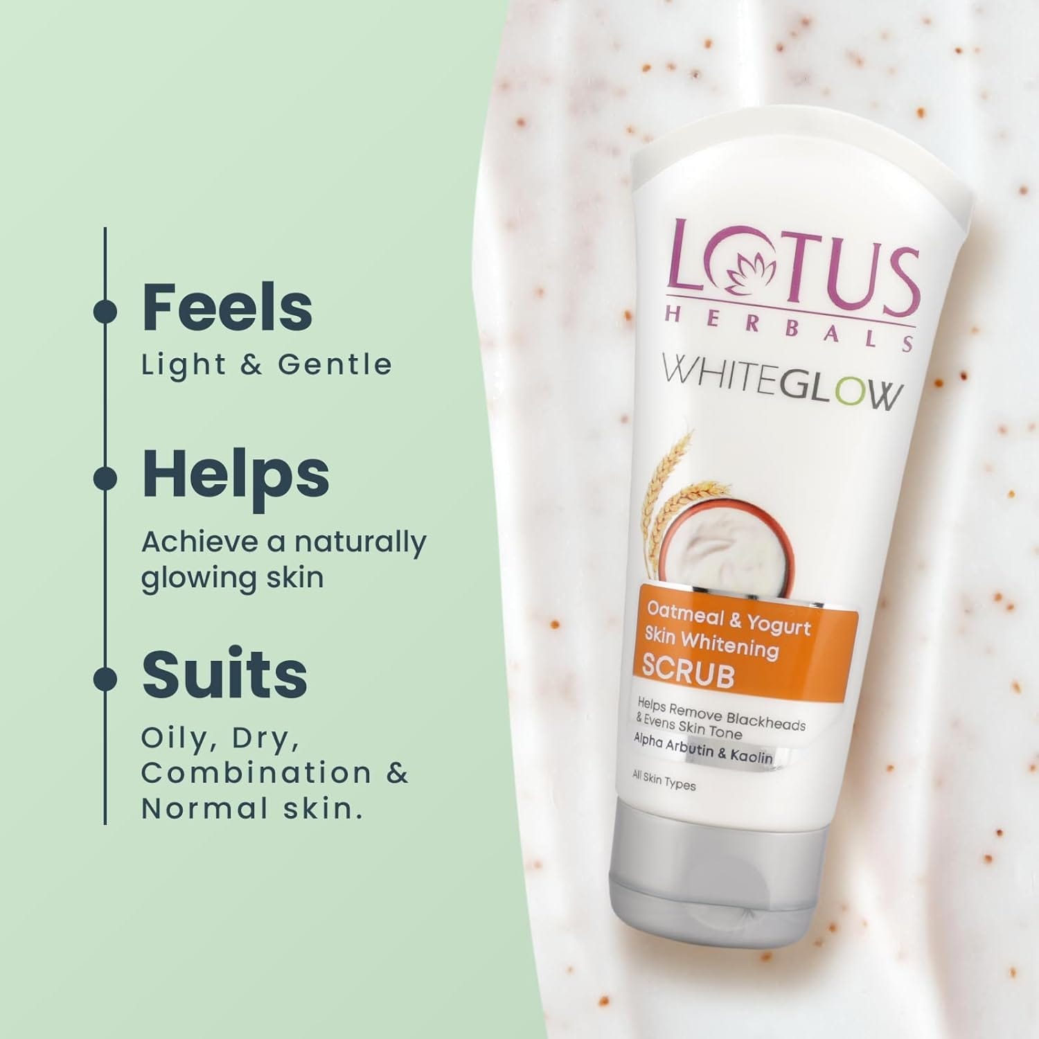 Lotus Herbals - WhiteGlow Oatmeal & Yogurt Skin Whitening Scrub (100g)