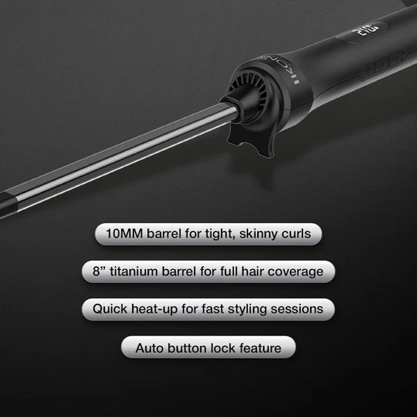 Ikonic Professional - Hot Wand 2.0 Titanium Barrel For Tight Skinny Curls (10MM)