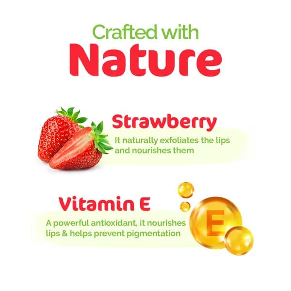 Mama Earth - Nourishing Tinted 100% Natural Lip Balm With Vitamin E & Strawberry (4g)