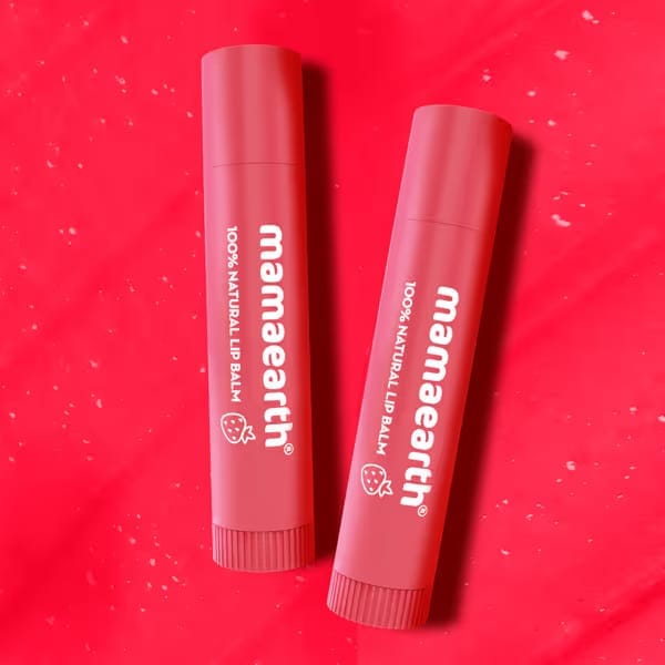 Mama Earth - Nourishing Tinted 100% Natural Lip Balm With Vitamin E & Strawberry (4g)