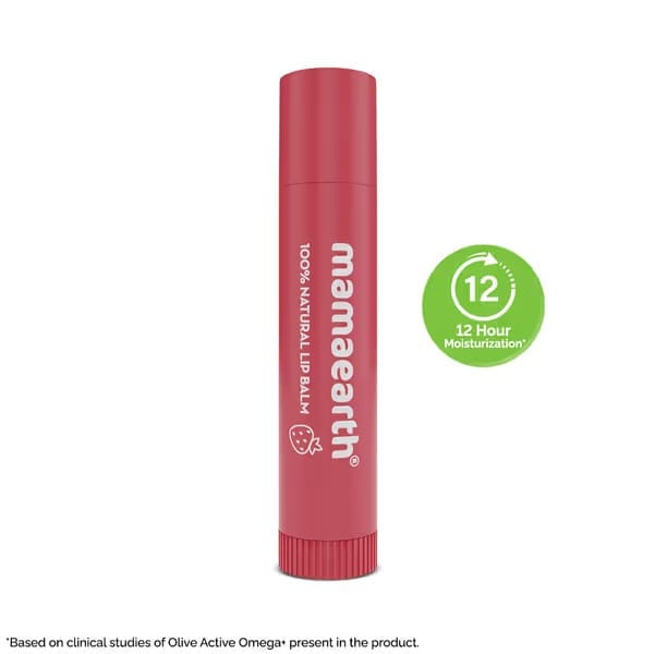 Mama Earth - Nourishing Tinted 100% Natural Lip Balm With Vitamin E & Strawberry (4g)