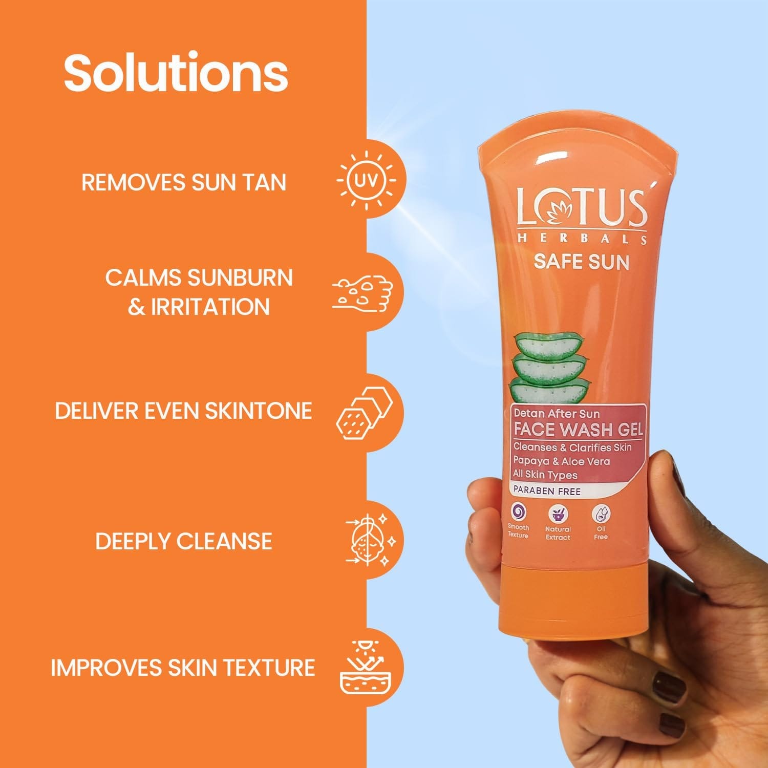 Lotus Herbals - Safe Sun Detan After Sun Face Wash Gel (100g)