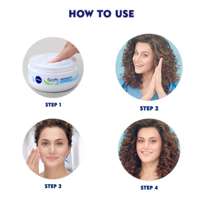 NIVEA (300ml) Soft Light Moisturizer for Face, Hand & Body, Non-Sticky Cream with Vitamin E & Jojoba Oil