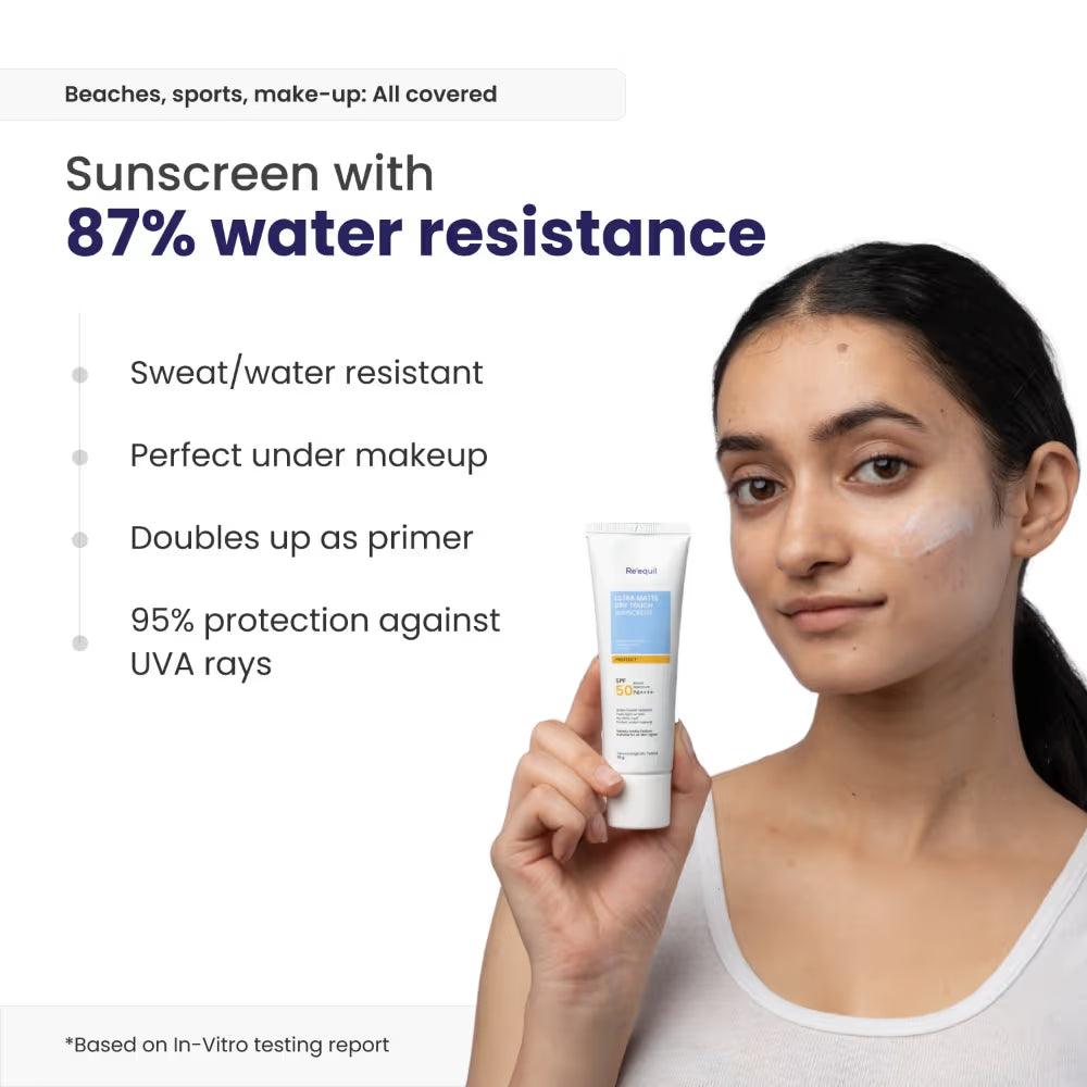 Re’equil – Ultra Matte Dry Touch Sunscreen SPF 50 PA++++ (50 g)
