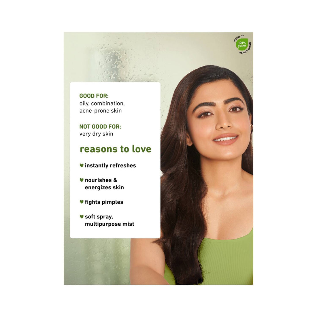 Plum - Green Tea Revitalizing Face Mist, Glycolic Acid & Aloe Vera - Hydrates & Refreshes (100ml)