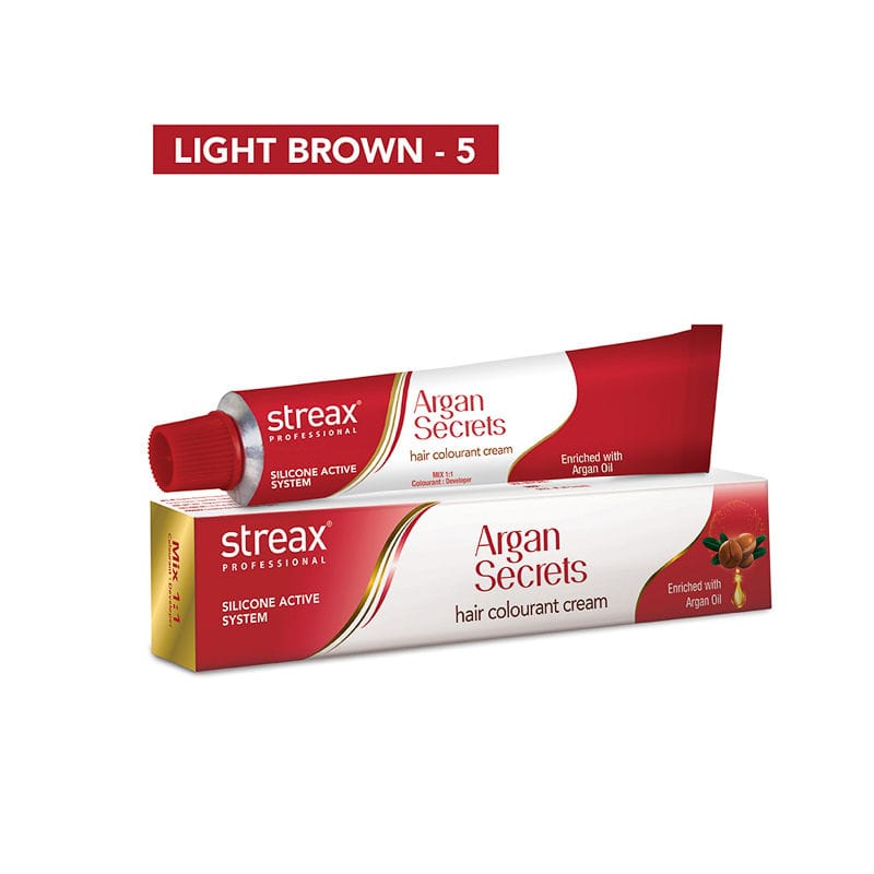 Streax Professional - Argan Secrets Hair Colourant Cream - 5 Light Brown (60g)
