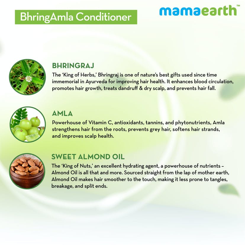 Mamaearth BhringAmla Conditioner with Bhringraj & Amla for Intense Hair Treatment (250mL)