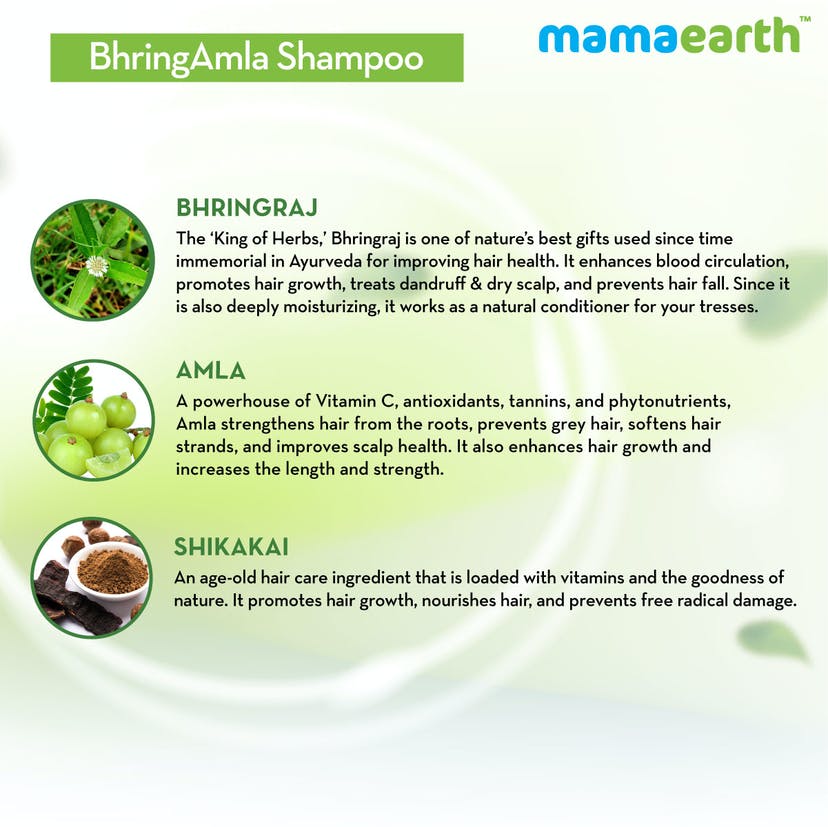 Mamaearth BhringAmla Shampoo with Bhringraj & Amla for Intense Hair Treatment (250mL)