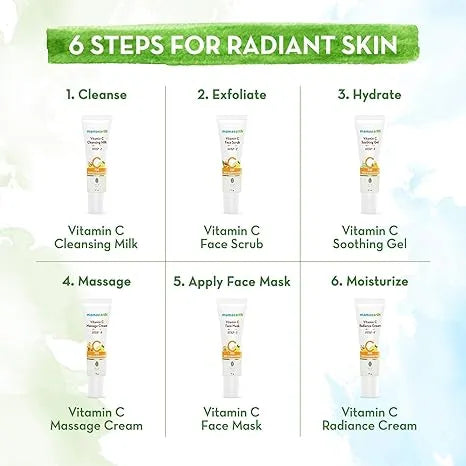 Mamaearth – Vitamin C Facial Kit (6 Step Facial Kit )