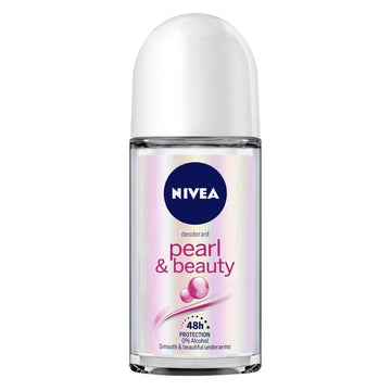 NIVEA Women Deodorant Roll On, Pearl & Beauty, for Smooth & Beautiful Underarms, 48h Protection (50ml)