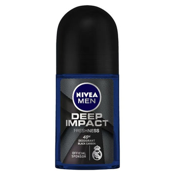 NIVEA - Men Deodorant Roll On, Deep Impact Freshness, 48 h Anti Perspirant Freshness (50mL)