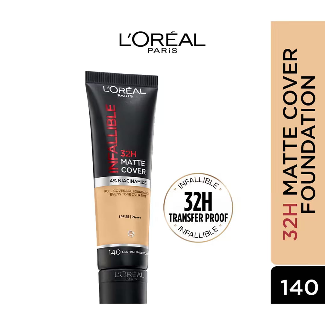 Loreal Paris - Infaliable 32H Matte Cover Full Coverage Foundation SPF 25 PA +++(30ML)