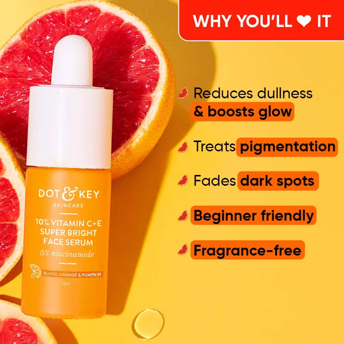 Dot & Key 10% Vitamin C + E Face Serum With 5% Niacinamide, Fights Pigmentation & Dark Spots (30ml)