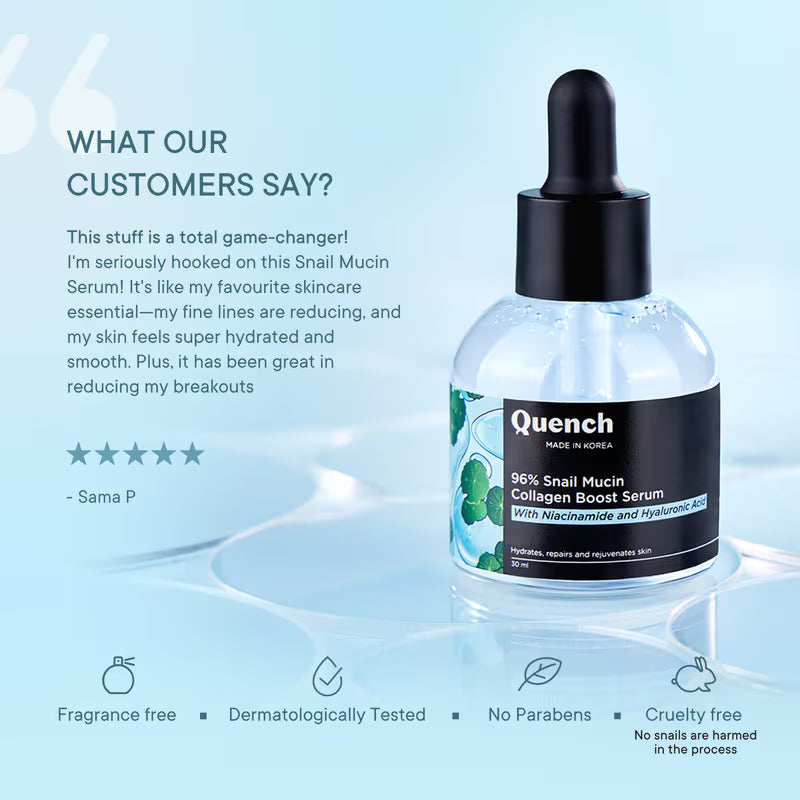 Quench - 96% Snail Mucin Collagen Boost Face Serum