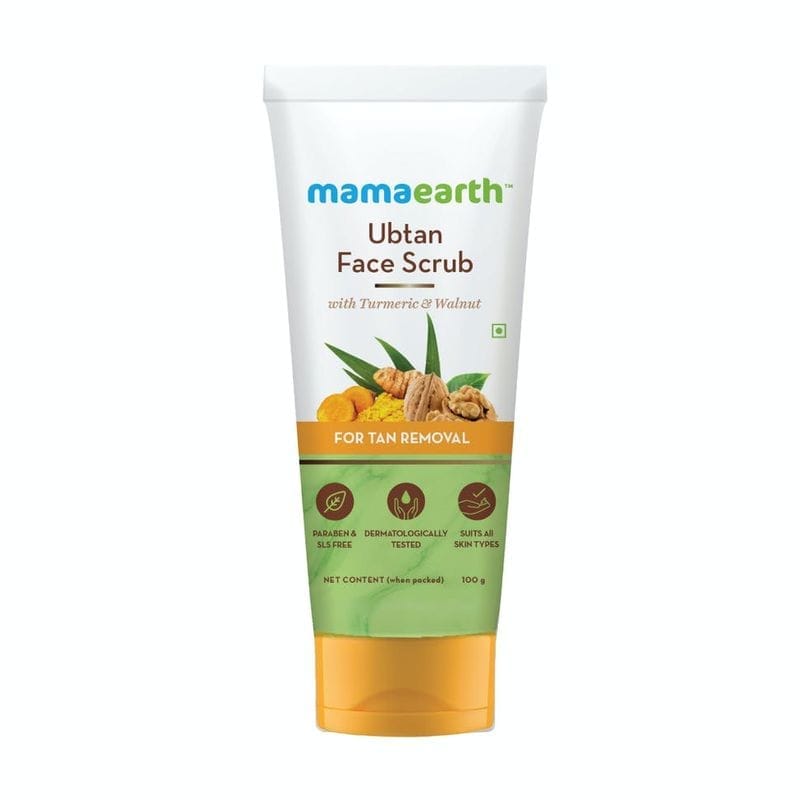Mamaearth Ubtan Scrub For Face With Turmeric & Walnut For Tan Removal (100gm)