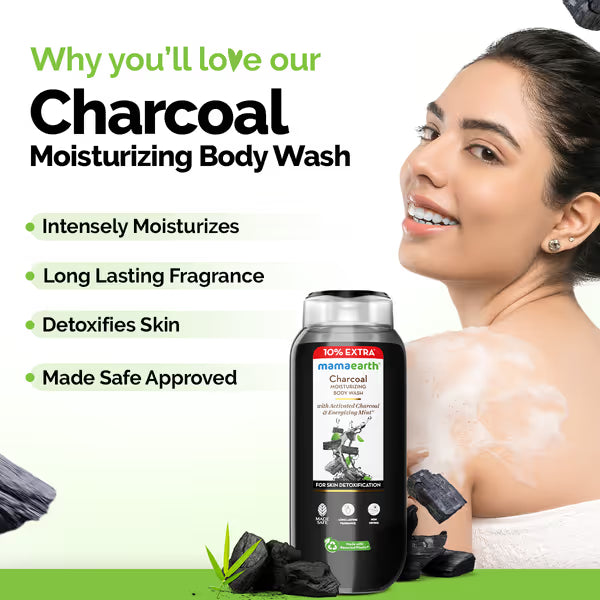 Mamaearth – Charcoal Moisturizing Body Wash (275ml)