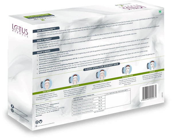 Lotus Herbal - WhiteGlow Activated Charcoal 4 in 1 Facial kit