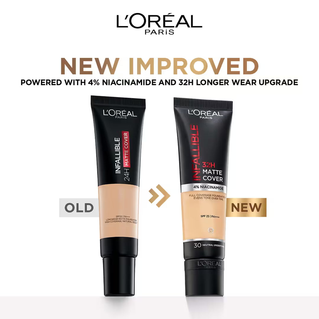 Loreal Paris - Infaliable 32H Matte Cover Full Coverage Foundation SPF 25 PA +++(30ML)