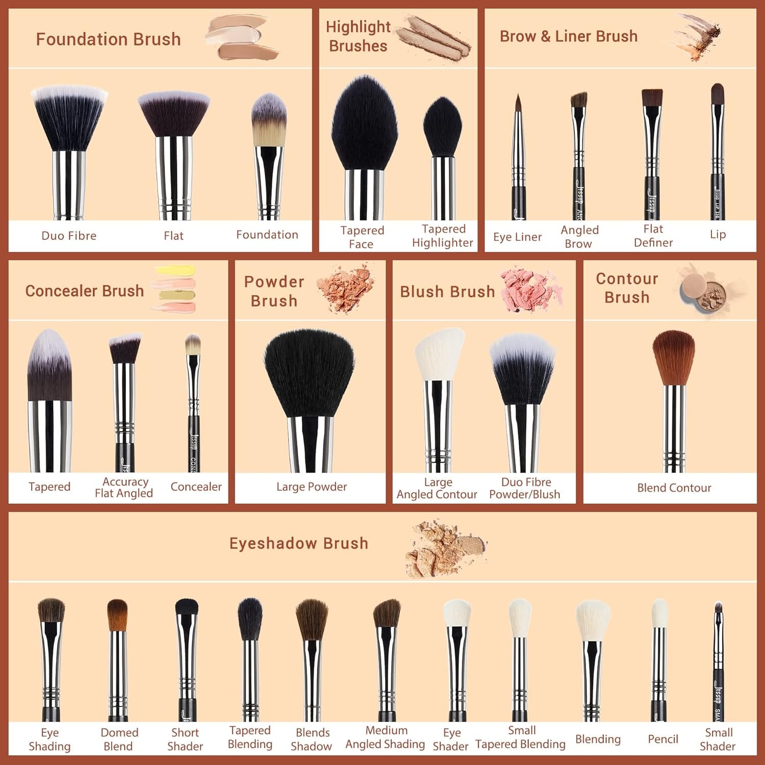 Jessup - Pro Brushes Set 27 Pcs (T133)