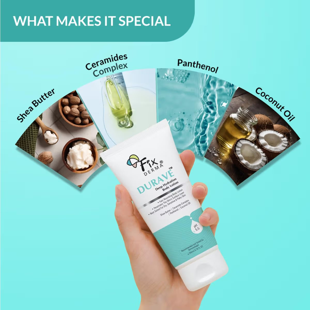 Fixderma - Durave Deep Hydrating Body Lotion With Ceramide & Shea Butter (200ml)