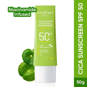 Dot & Key Cica Calming Mattifying Sunscreen Niacinamide SPF 50+ PA++++ For Oily Acne Prone & Sensitive Skin (50 g)
