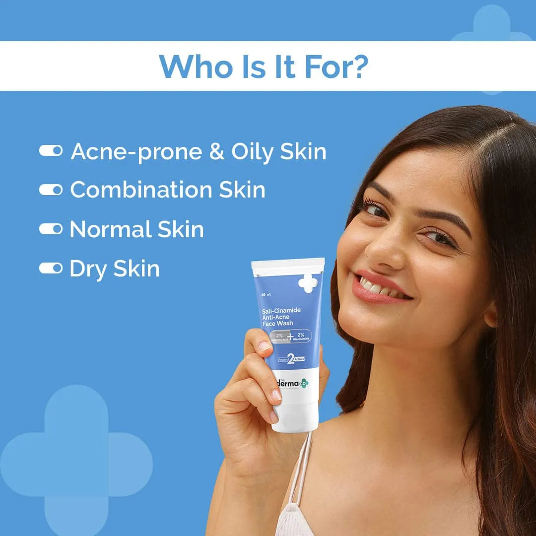 The Derma Co Sali-Cinamide Anti-Acne Face Wash (80ml)