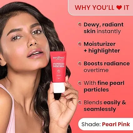 Dot & Key – Strawberry Dew In – The – Spotlight Strobe Cream {Pearl Pink} (30ml)