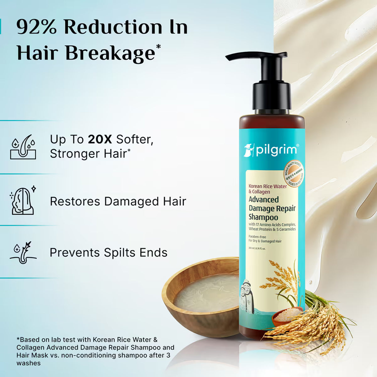 Pilgrim - Korean Rice Water Advanced Damage Repair Shampoo (200ml)