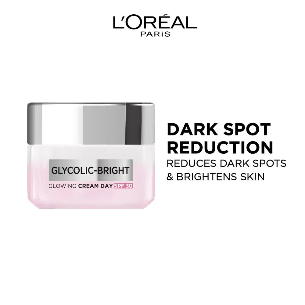 Loreal Paris - Glycolic Bright Glowing Cream Day SPF30 (50ML) [Buy 2 Get 1 Free]