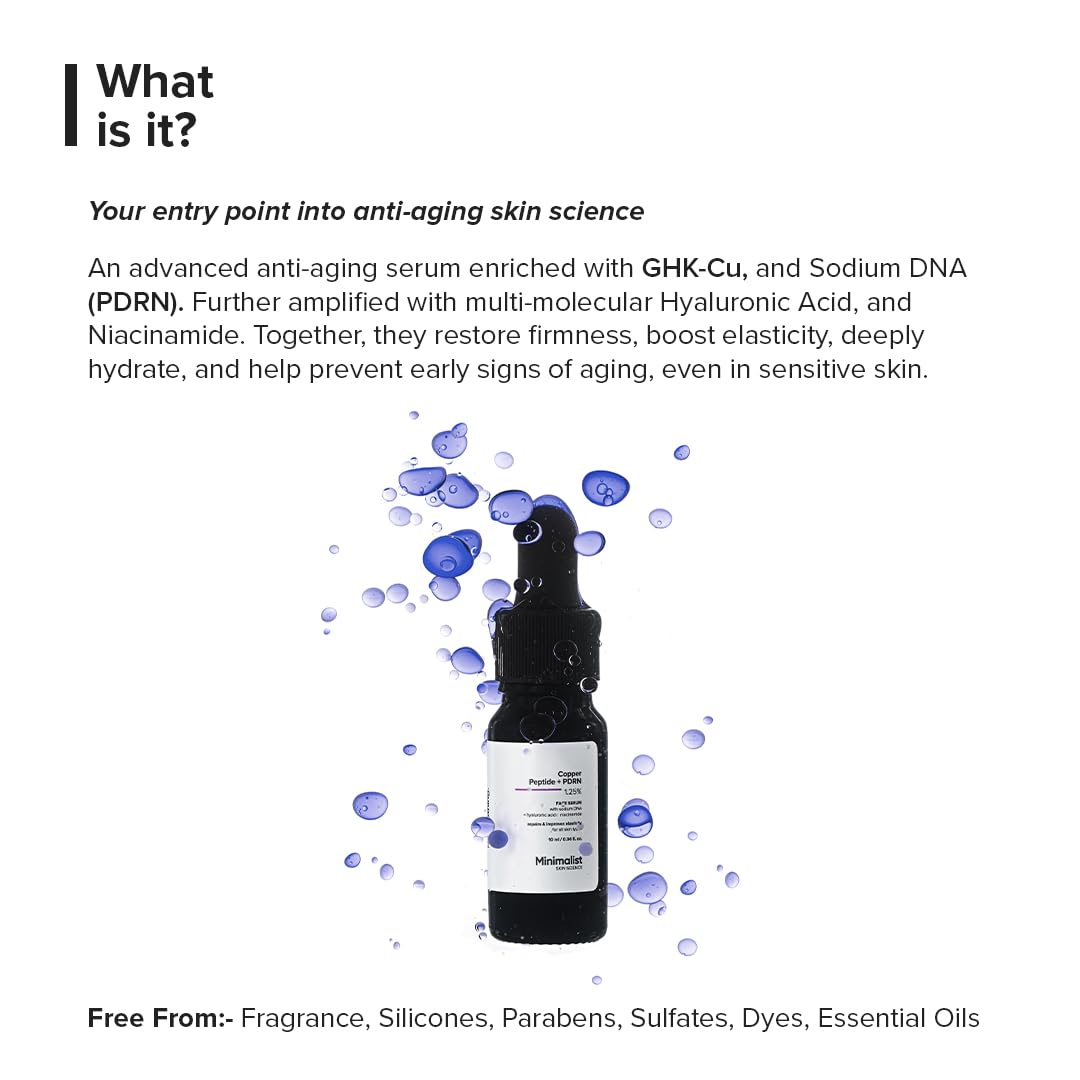 Minimalist - Copper Peptide + PDRN 1.25% Face Serum (10ML)