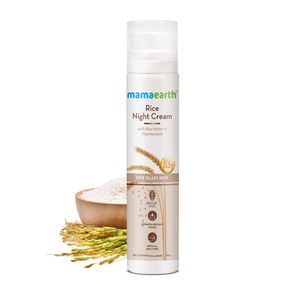 Mamaearth - Rice Night Cream For Glass Skin (50g)