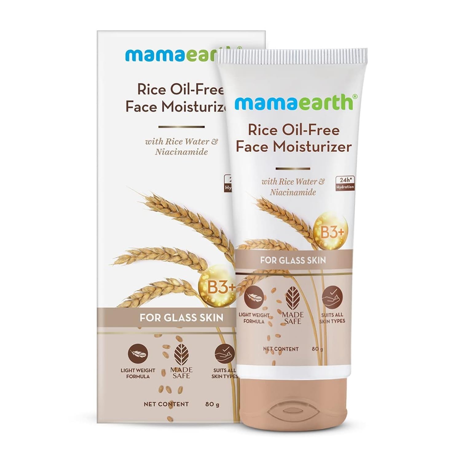 Mamaearth - Rice Oil - Free Face Moisturizer For Glass Skin (80g)