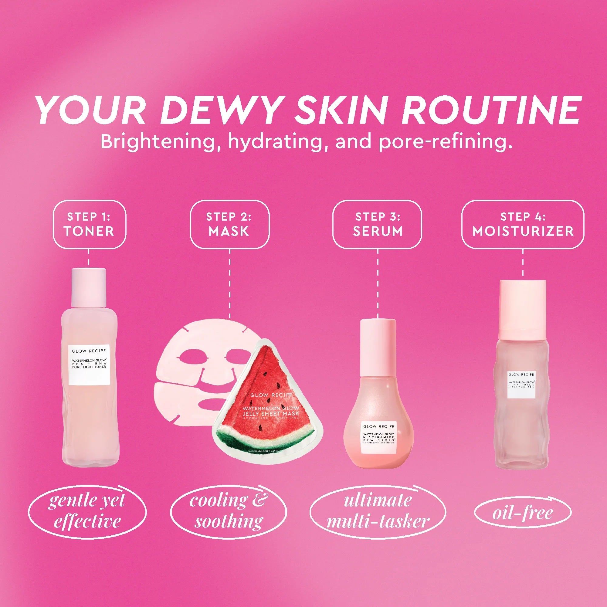 Glow Recipe - Watermelon Glow Dewy Skin Routine
