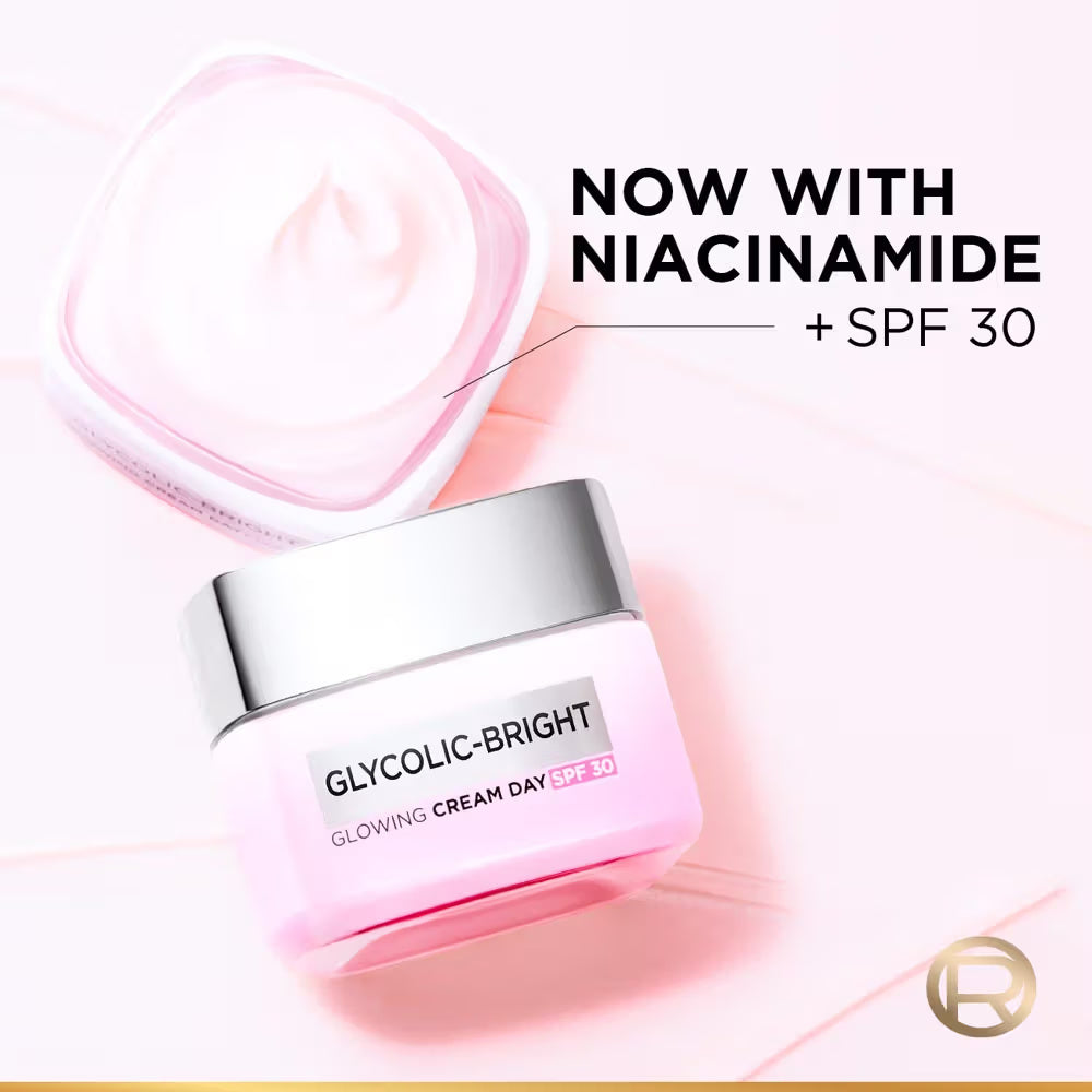 Loreal Paris - Glycolic Bright Glowing Cream Day SPF30 (50ML) [Buy 2 Get 1 Free]