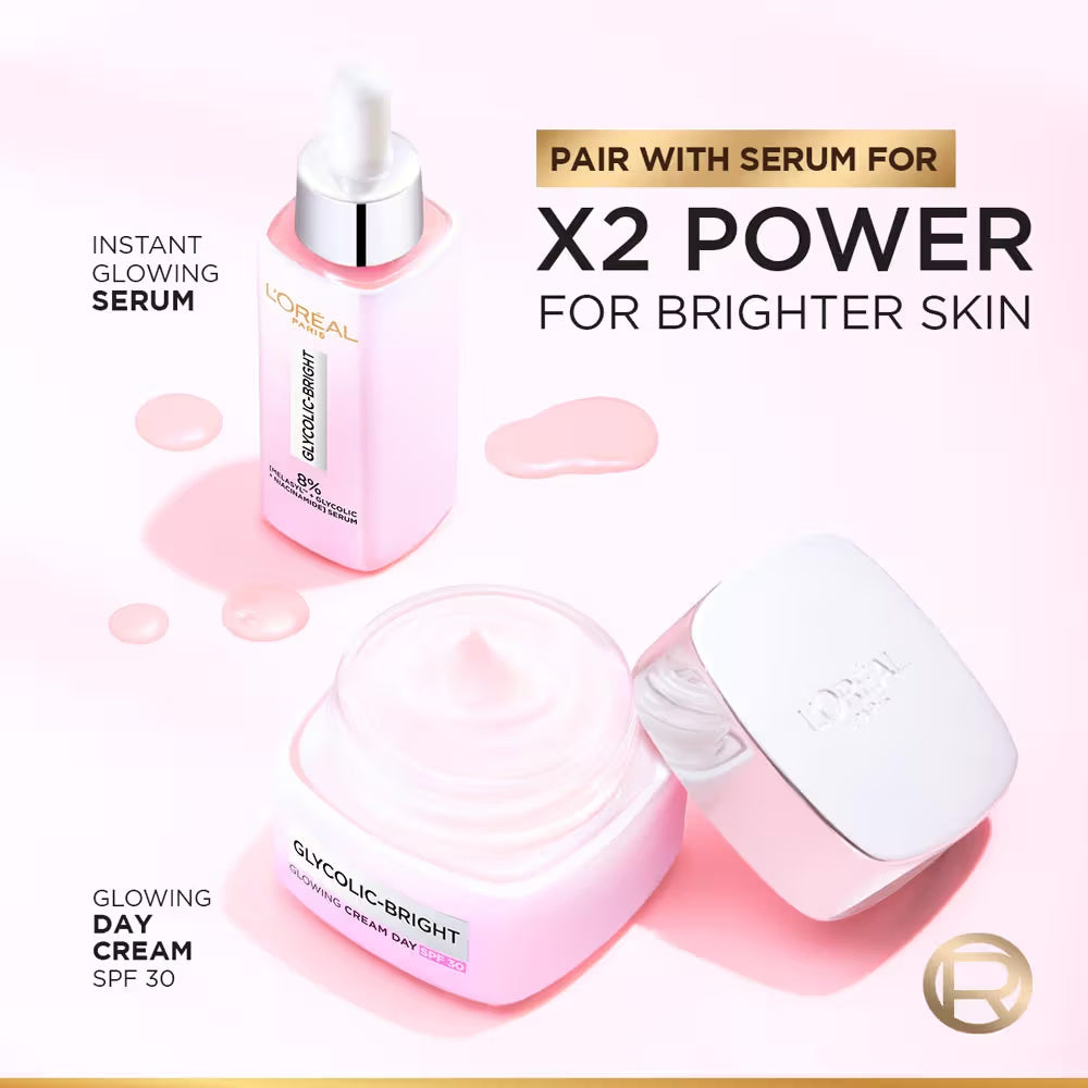 Loreal Paris - Glycolic Bright Glowing Cream Day SPF30 (50ML)