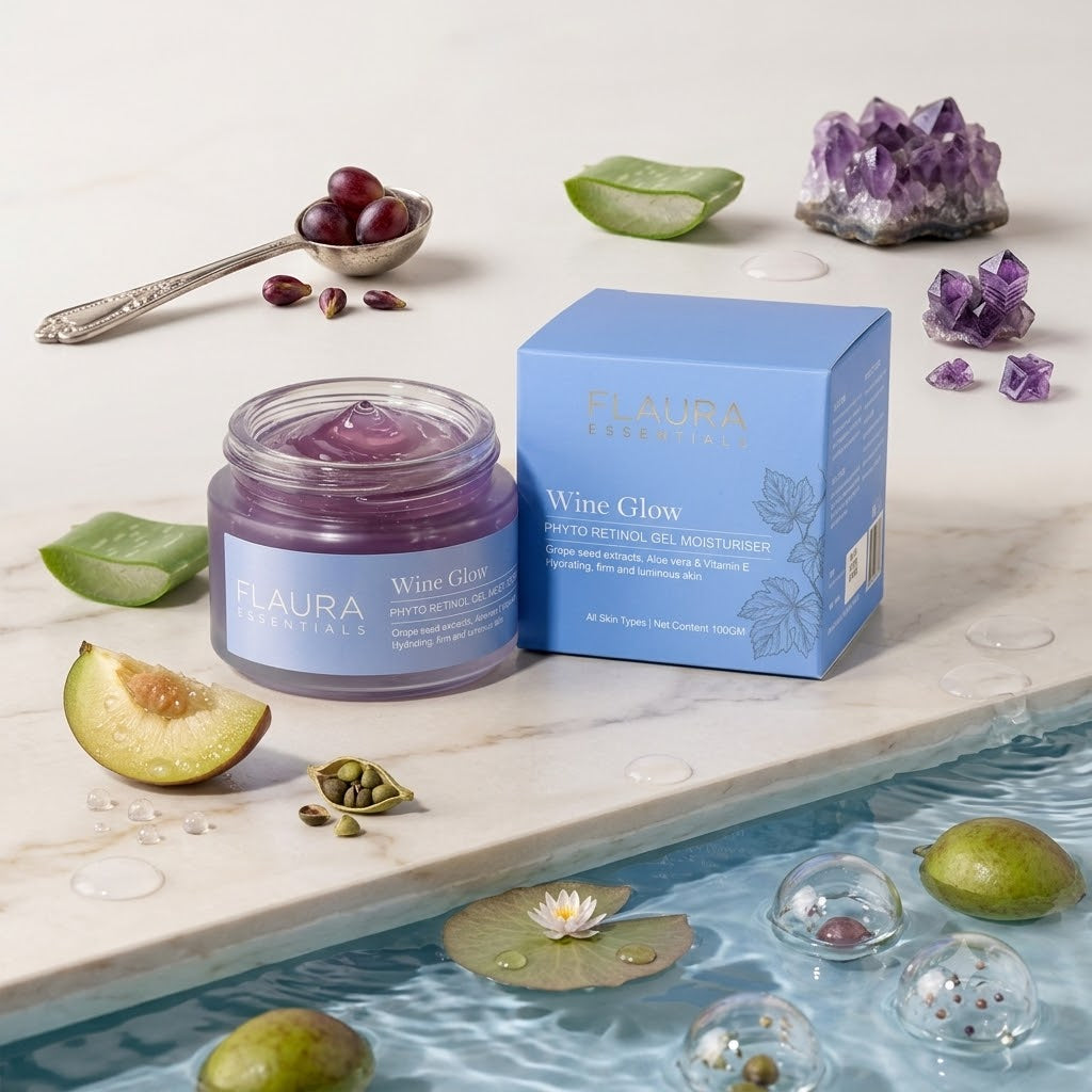 Flaura - Wine Glow Phyto Retinol Gel Moisturiser (100gm)